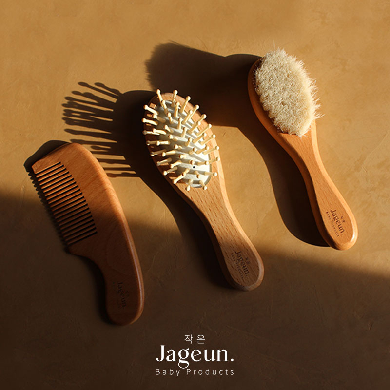 JAGEUN Premium Wood Bamboo Baby Comb Hair Brush | Set Sikat Sisir Rambut Anak Bayi Newborn Bahan Kayu Natural Lembut