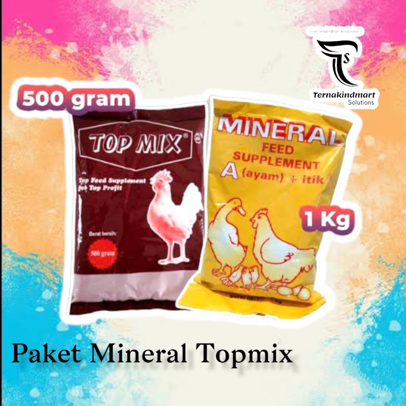 Top Mix danMineral Ayam Bebek Puyuh - PAKET Topmix Mineral 1.5 Kg