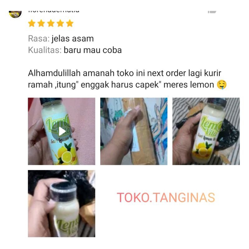 BPOM Halal Lemovita Sari Jus Lemon Murni 100% 250ml Jus Alami Murah