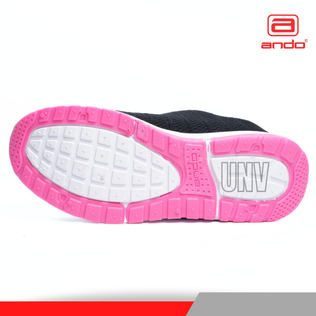 Sepatu Sekolah Anak Perempuan Ando Hitam Pink Polos Kets Spatu Tali Perempuan Skolah SD SMP SMA Dewasa Size 37 38 39 40