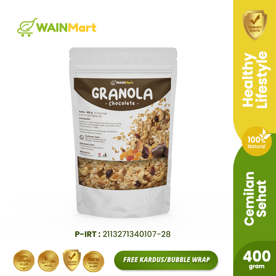 Granola Diet Sereal Sarapan Makanan Sehat High Quality Wainmart Varian Rasa Vanilla Chocolate Granola Diet 1kg Siap Makan