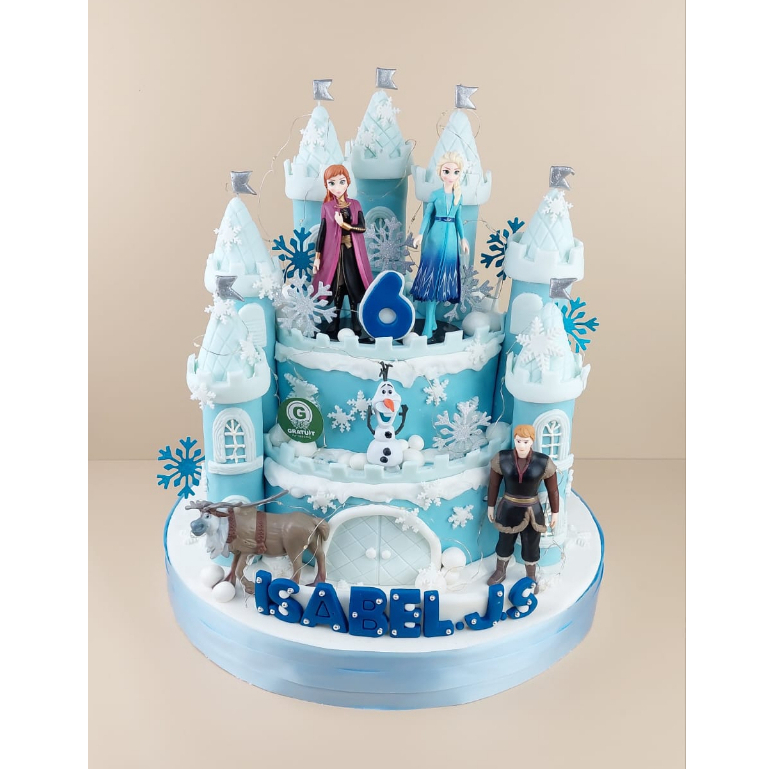 

CAKE TEMA ISTANA FROZEN ( FIGUR MAINAN SET ) KUE ULANG TAHUN UK 25+20CM
