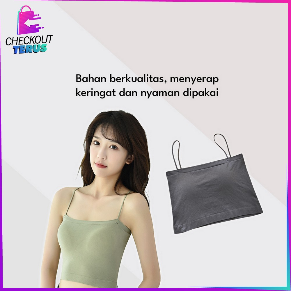 CT P263 Tank Top Crop Tali Spagheti Tanpa Lengan Basic Tanktop Pakaian Dalam Polos Wanita Sleeveless Top Fashion