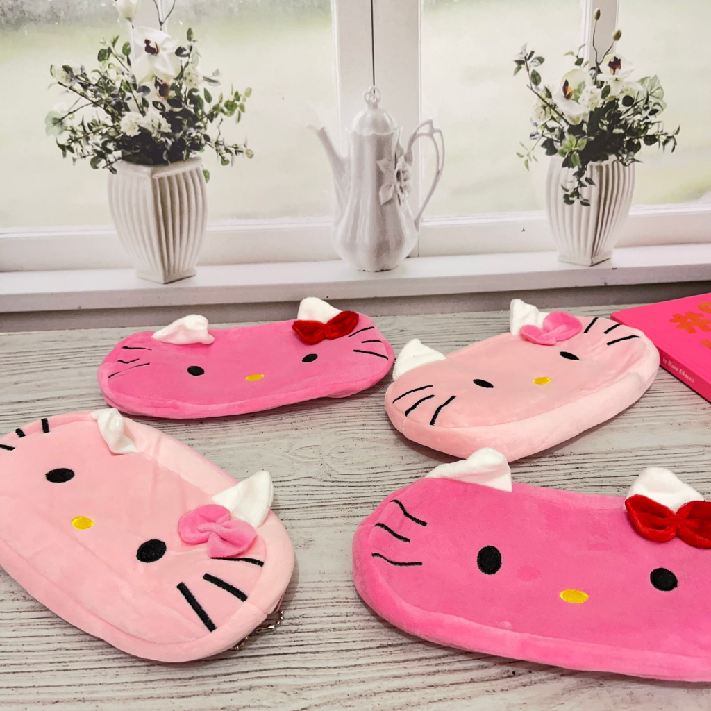 Kotak Pensil Lucu Hello Kitty warna Pink Cute Lucu Unik Harga Termurah / Tempat Pensil imut Helo Kity Bahan kain bludru halus kualitas terbaik alat tulis sekolah anak terlengkap Ready Grosir dan COD