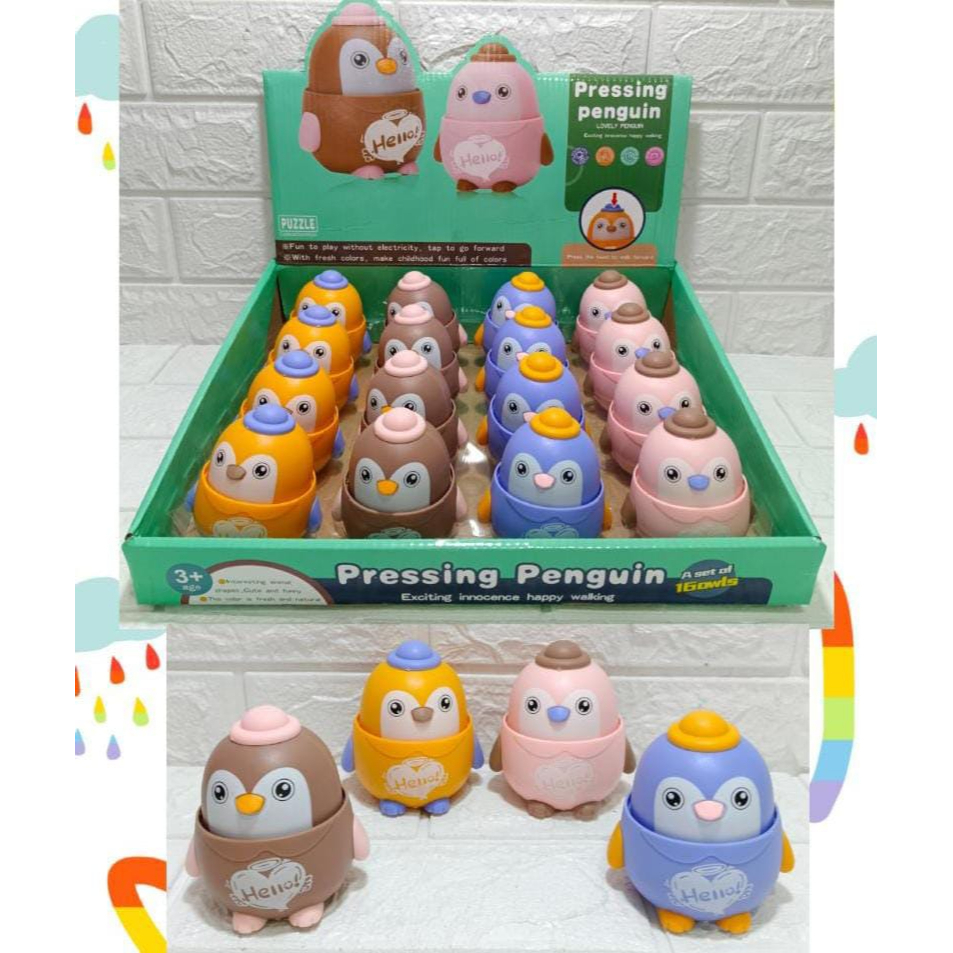 Mainan Mobil Pressing Manual Karakter [ PENGUIN &amp; OWL &amp; LOVELY ANIMAL ] Warna Random 688-39