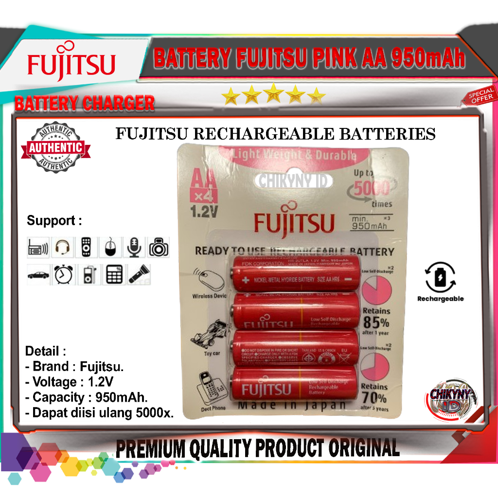 BATTERY FUJITSU AA 950mAh RECHARGEABLE ORIGINAL