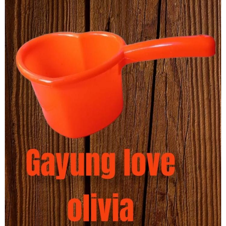 Gayung Hati Love Mandi Plastik Ciduk Air Plastic Water Scoop Scooper