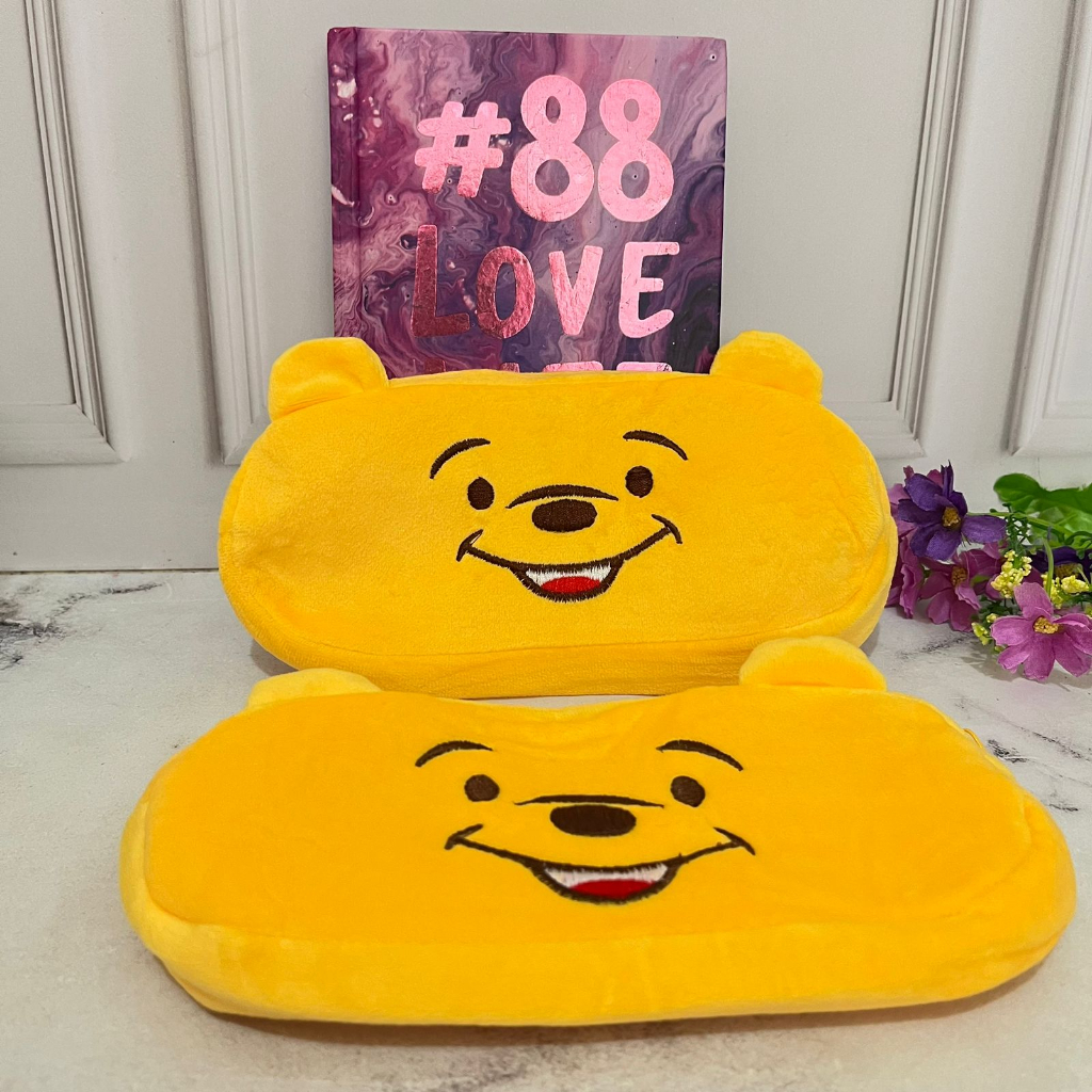 Tempat Pensil Pooh Lucu Unik bahan Kain Bludru halus bisa grosir &amp; COD / Kotak Pensil Winnie the Pooh Cute edisi khusus peralatan sekolah anak kualitas terjamin