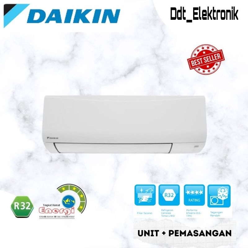 DAIKIN THAILAND 1 PK PREMIUM INVERTER FTKM25SVM4 + PEMASANGAN