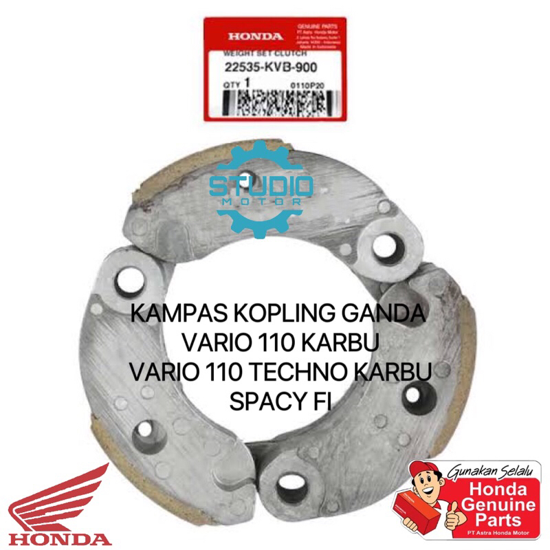 22535GGC900 / 22535KVB900 Kampas Kopling Ganda Klos Vario 110 CW Old Lama Techno Karbu Spacy Fi Weight Set Clutch Original Honda HGP AHM