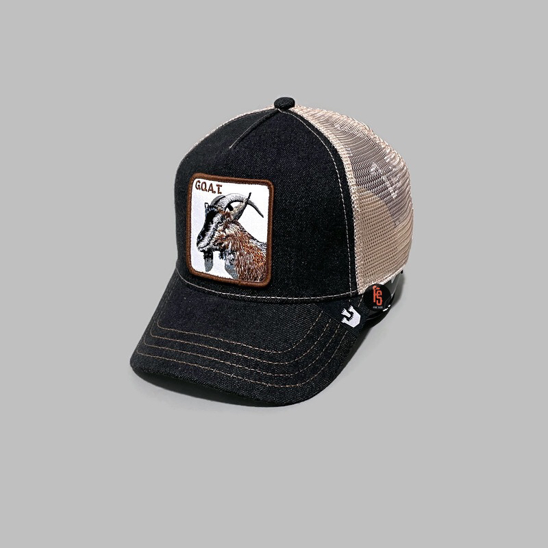 TOPI ORIGINAL GOORIN BROS TRUCKER GOAT DENIM BLACK IVORY