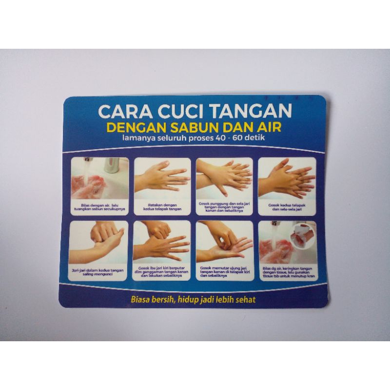 

Stiker Vinyl Cara Cuci Tangan dengan Sabun dan Air