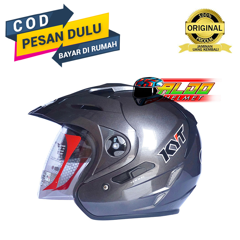 HELM KYT VENOM RR GUNMETAL HELM KYT DOUBLE VISOR HELM HALF FACE