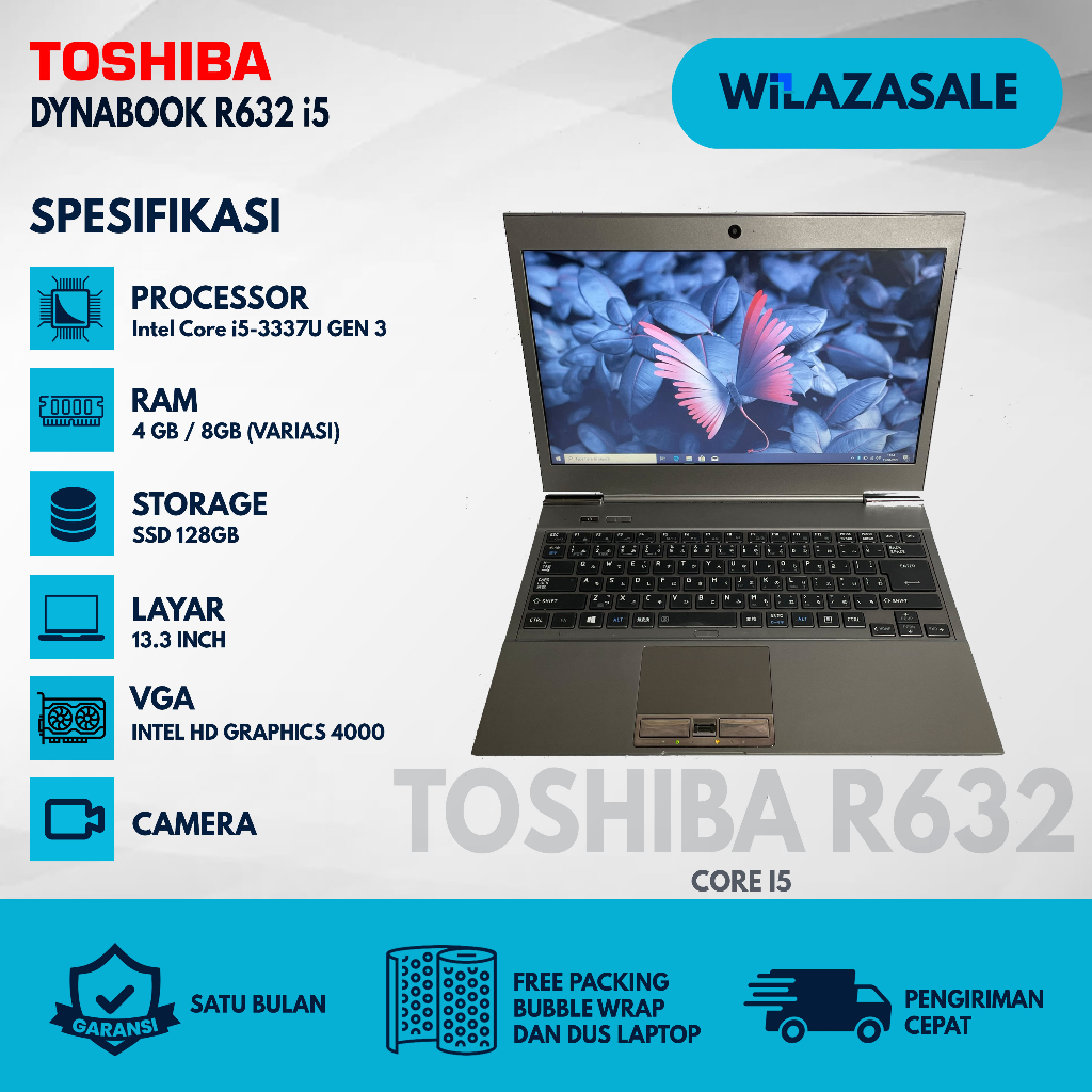 LAPTOP TOSHIBA DYNABOOK R632/ Z30A/ R63 CORE I5 SSD