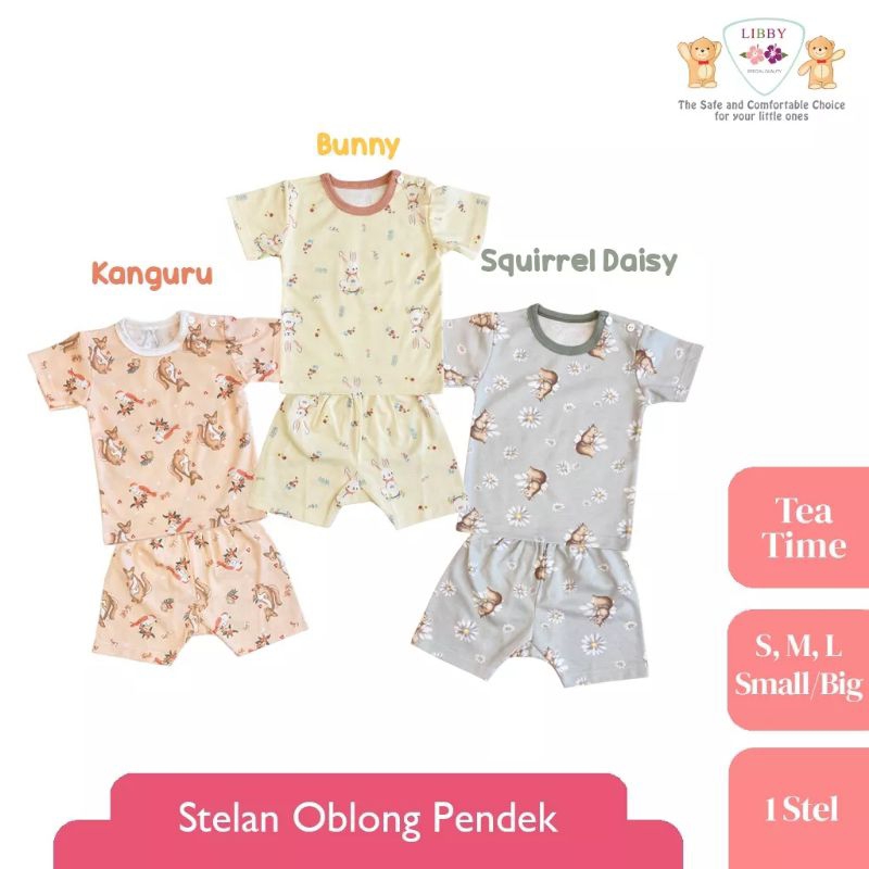 Libby Baby Stelan Oblong Pendek Motif Tea Time