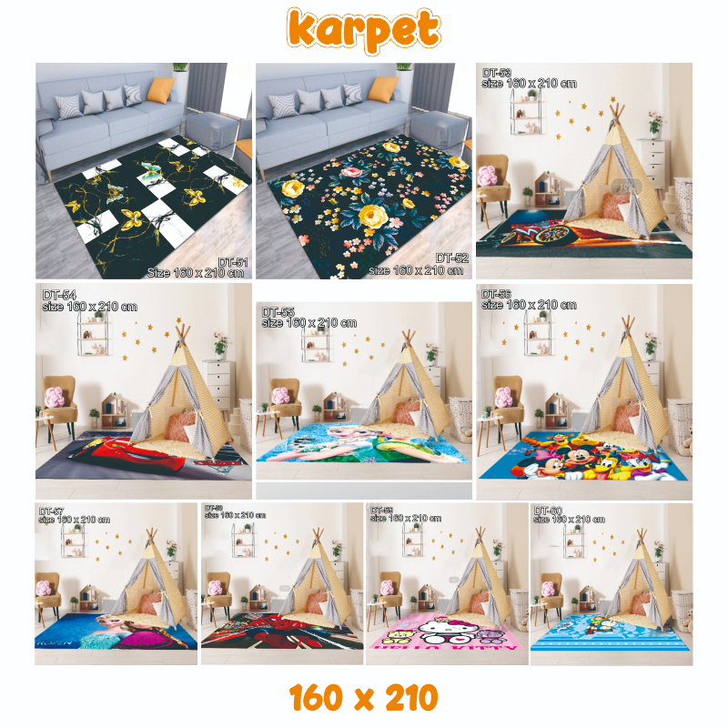 Karpet Lantai Karpet Permadani Karpet Ruang Tamu Anti Slip Ukuran 160x210Cm Goshop88