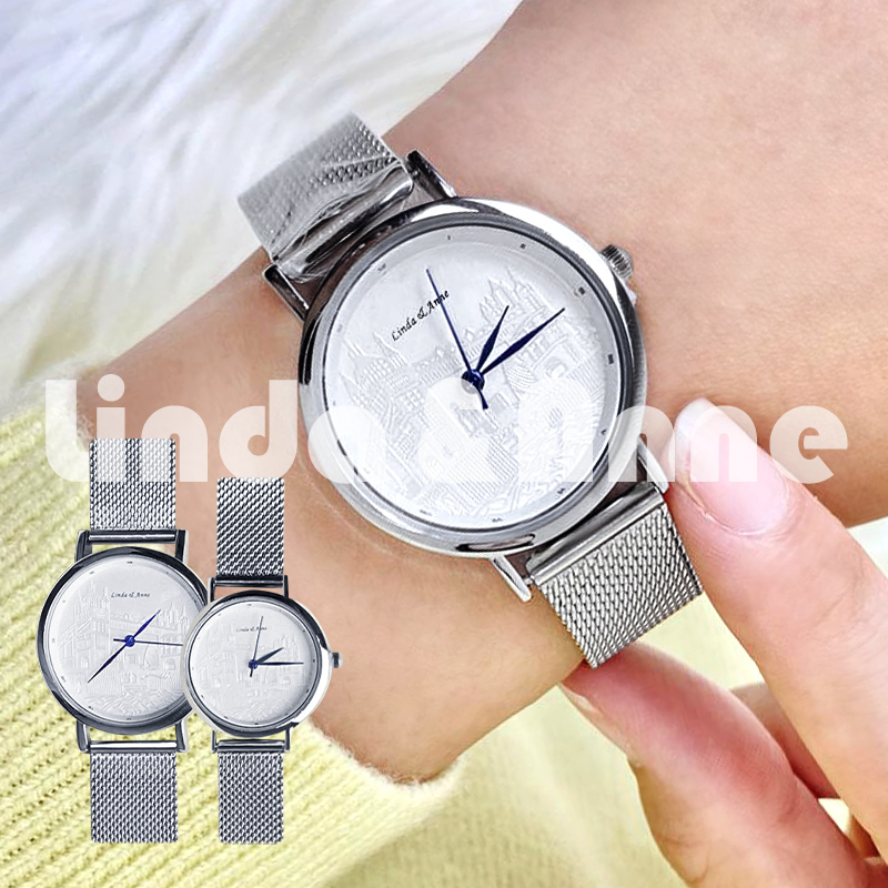 Jam Tangan Wanita Anti Air Tahan Bisnis Strap Rantai Pasir Desain Mewah Import Korean/Jam Tangan Couple Pria/Analog