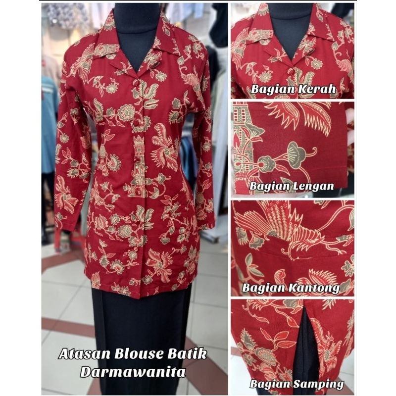 Seragam Blus BATIK DHARMAWANITA DHARMA WANITA Blouse ADA FURING