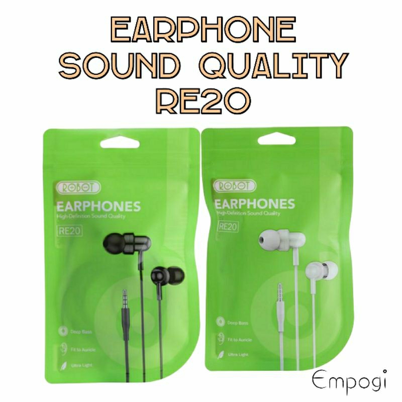ROBOT HEADSET WIRED EARPHONE KABEL HF BASS SMARTPHONE ORIGINAL