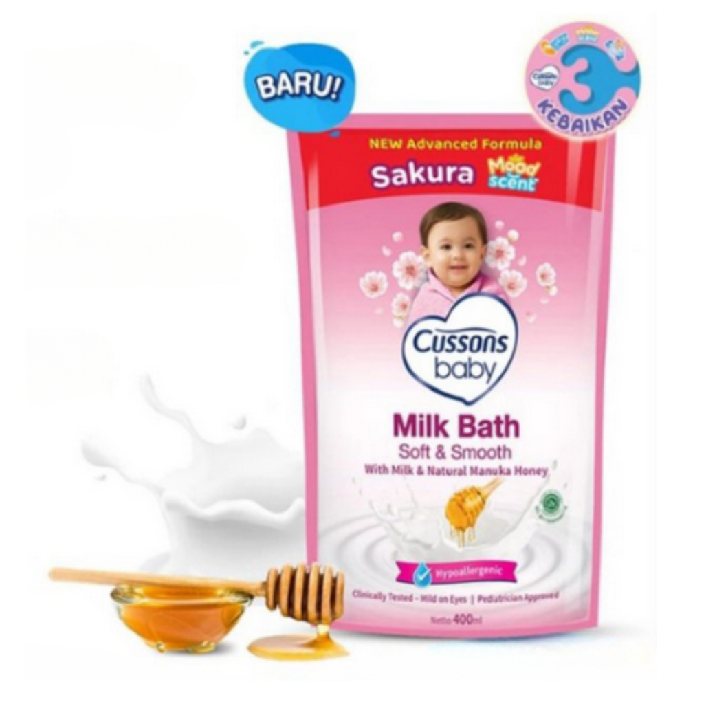 CUSSONS SOFT SMOOTH MILK BATH REFIL 400ML SABUN MANDI BAYI CUSSON BABY
