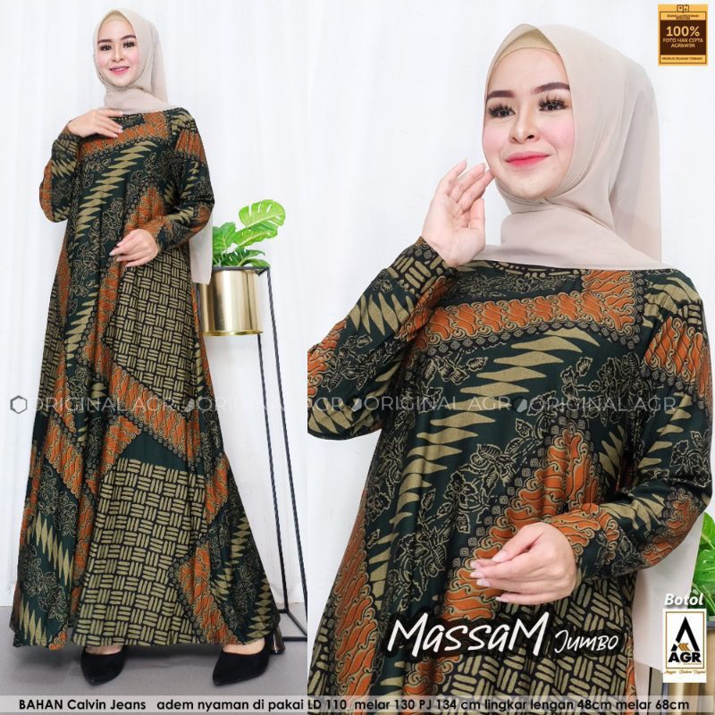 Riniya Maxy/ larissa dress Terbaru / gamis jumbo wanita