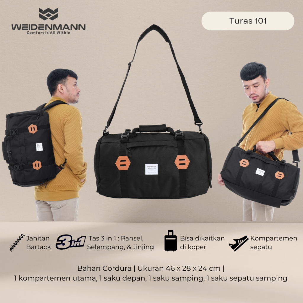 Tas Travel Tas Fitness 3 in 1 Weidenmann Turas 101 Backpack Ransel Original