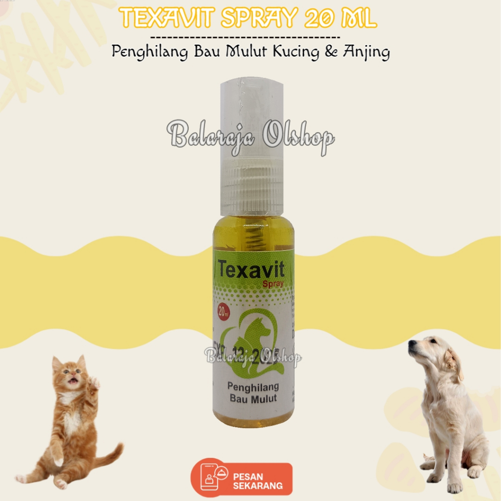 TEXAVIT - Obat Spray Sariawan Bau Mulut Radang Mulut Kucing Anjing Cat Dog