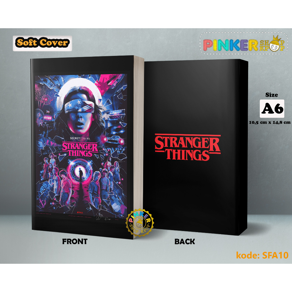 

(SFA10) Pocket Note Anime Stranger things Secret Cinema Softcover A6/ A5 Buku Tulis catatan Notes Agenda Planner Jurnal