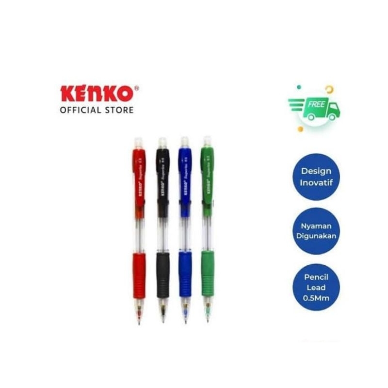 

[ BOX ISI 12 ] PENSIL MEKANIK KENKO SUPERITE 0,5 MM 2B / PENSIL CETEK