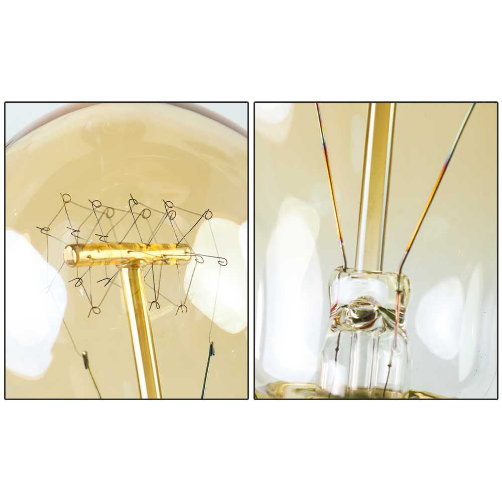 Lampu Pijar Spiral Bohlam Edison 40W E27 Warm White Lampu Hias Desain Dekorasi Vintage Transparan Berkualitas