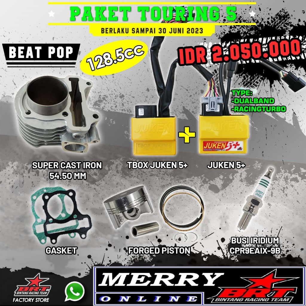 Paket Touring 5 BRT Bore Up Beat POP ECO ESP Street Scoopy Stylish 128cc