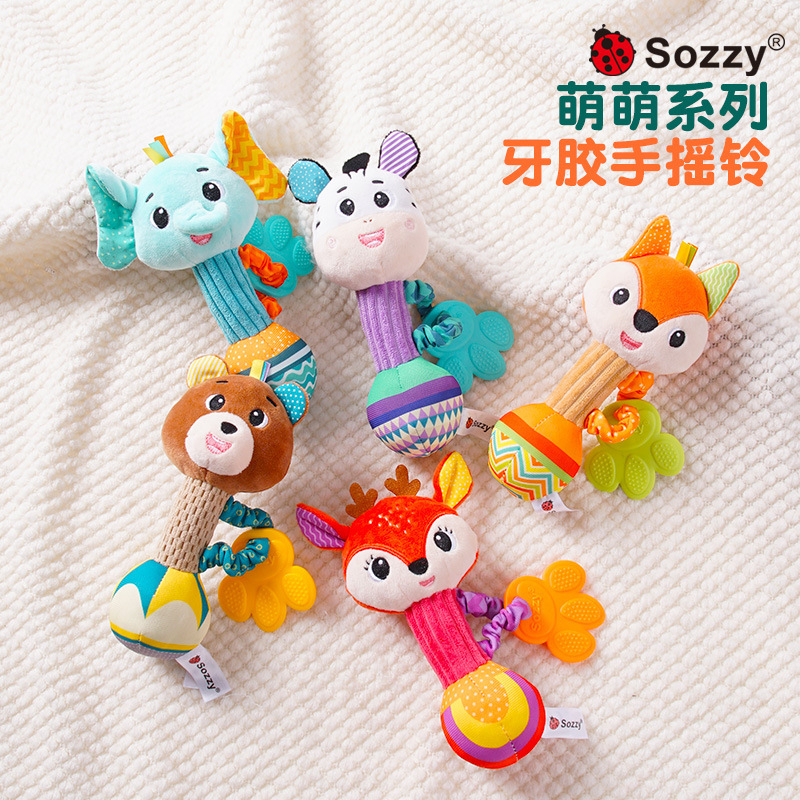 [BIG SALE] Rattle Stick Teether SOZZY Mainan Genggam Bayi Bentuk Binatang Handbell hampers kado bayi