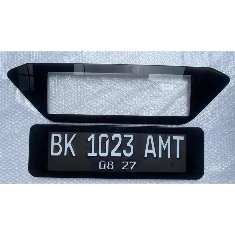 Plat Nomor Mika Mobil Cover Tatakan Mica Akrilik Dudukan Acrylic 2PC Non LED