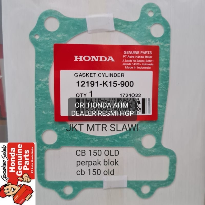 12191 K15 900 gasket cylinder cb 150 old lama cbr 150 K45a CBU thailand asli honda