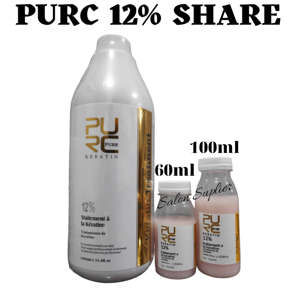 (BISA COD) PURC HAIR BRAZILIAN PURC KERATIN SMOOTHING PURE TREATMENT KOMPLIT