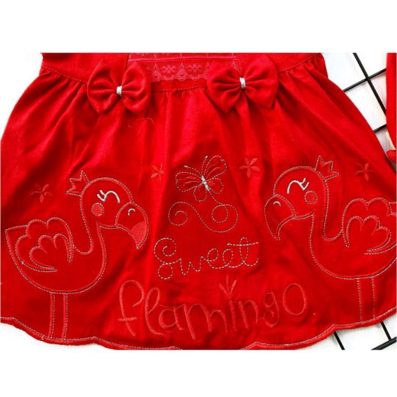 DRESS RED FLAMINGGO SET BOOTIES