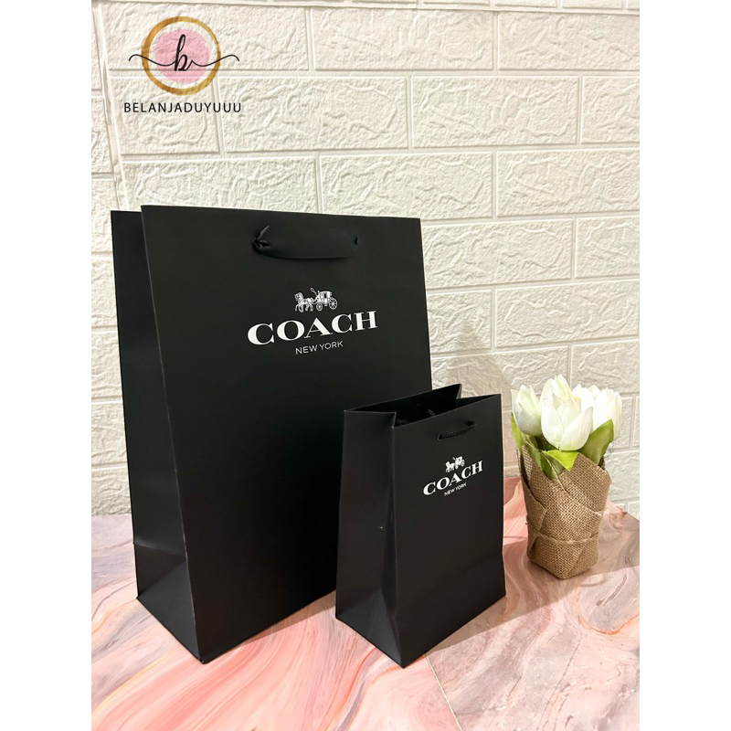 Paper Bag Coach Black Original Pembungkus Kado Branded