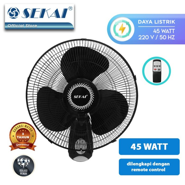 Kipas Angin Dinding Sekai Remot WFN 1628R /Wall fan Sekai Remot 16inch