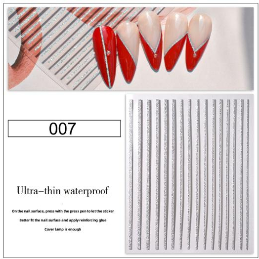 GOLD SILVER Series Nail Sticker - Ultra Thin Nail Stickers Stiker Kuku