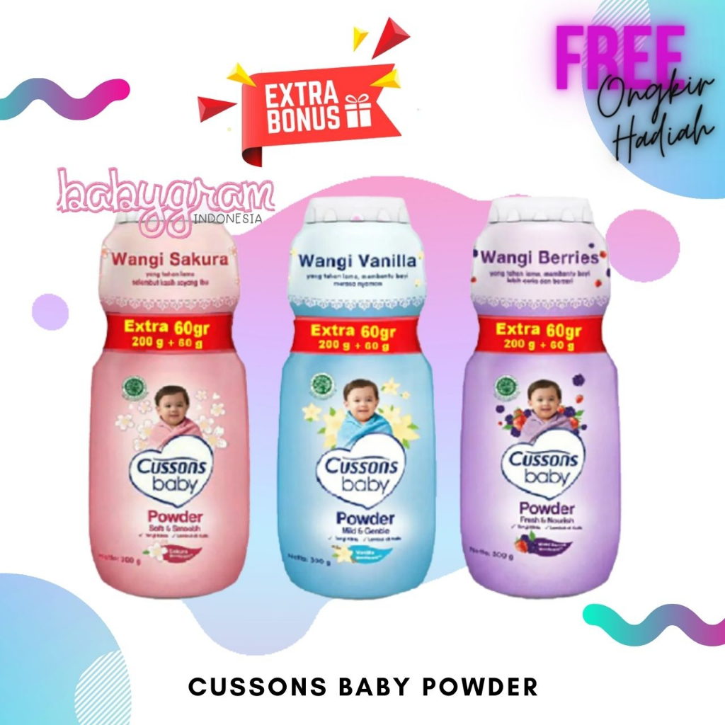 Cussons Baby Powder EKSTRA Bedak Bayi Cusson 50 100 200 350 gram Extra