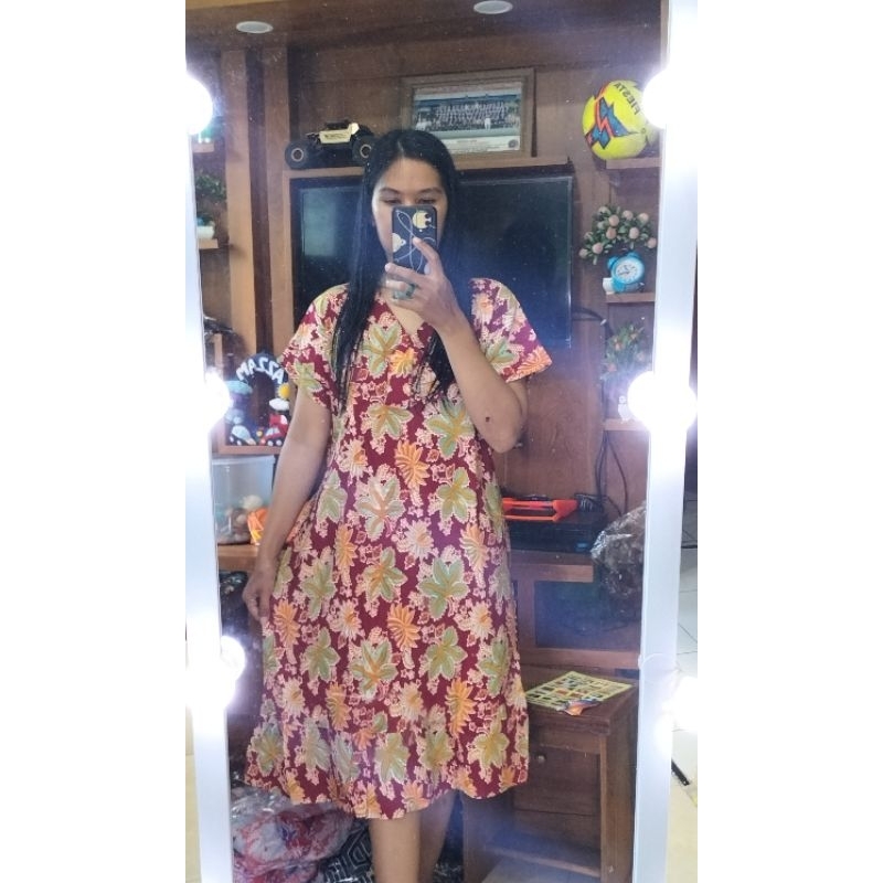 Daster bunga tali pinggang