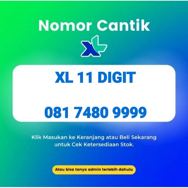 NOMOR XL CANTIK PRABAYAR KWARTED 9999,08174809999