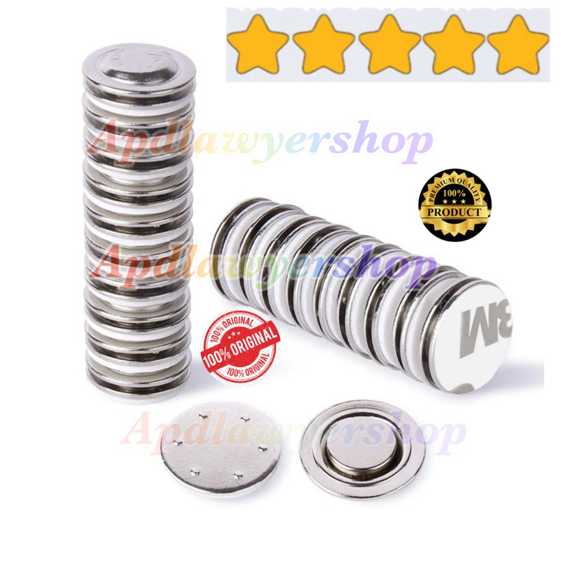 

Magnet Bulat 17mm Sepasang Plat Besi Plus Lem Double Tape 3m Busa Coution Magnetic Strong Magnet Pin 100% ORIGINAL PREMIUM QUALITY