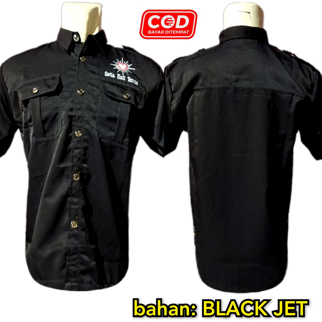 KEMEJA BORDIR PSHT BLACKJET TERBARU 2025--KEMEJA PSHT LENGAN PENDEK-KEMEJA PSHT PRIA-HEM SH TERATE