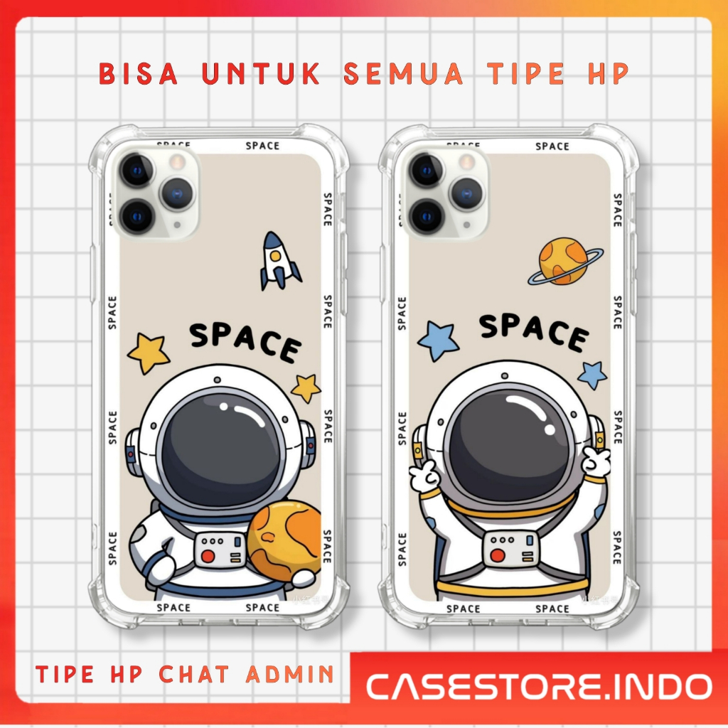 [CP2] Custom Case Couple Astronot Lucu for All Type HP Chat Admin