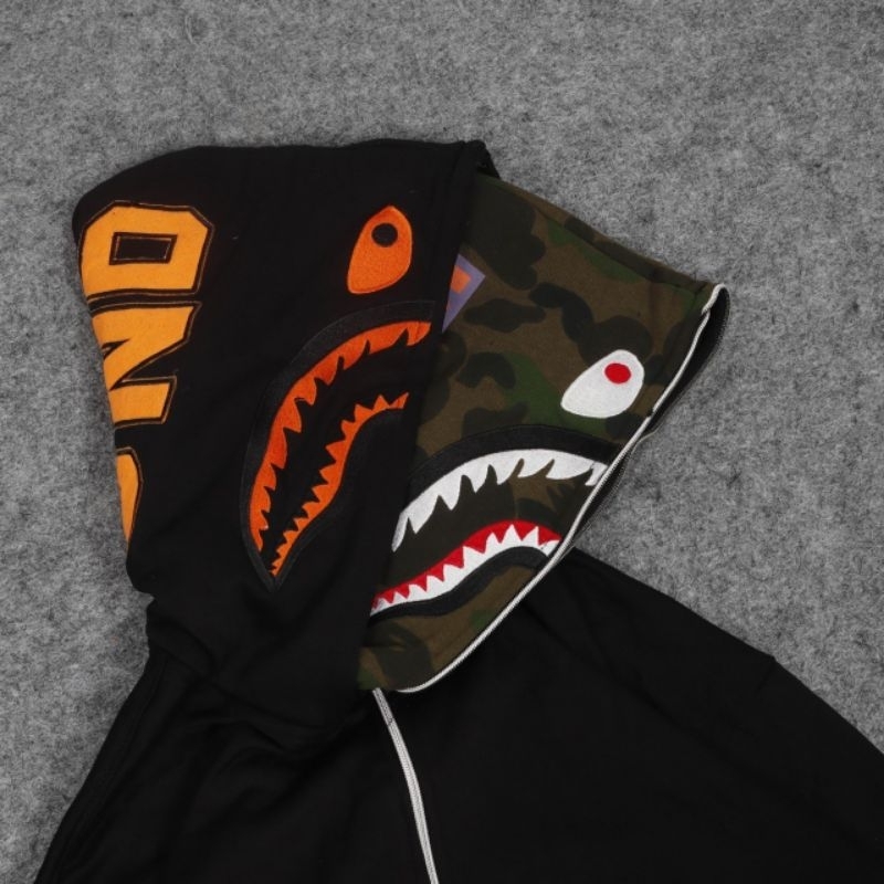 READY !!! SWEATER HOODIE ZIPPER BAPE SHARK WGM X UNDEFEATED FULLTAG &amp; LEBEL