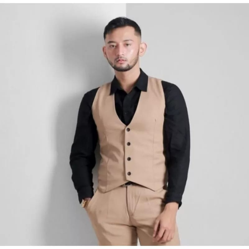 rompi Hitam Waiter Hotel Cafe Restoran - Vest Jas Formal Hitam / Rompi Jas Formal Pria / Vest Pria / Rompi Pria / Rompi Jas pria