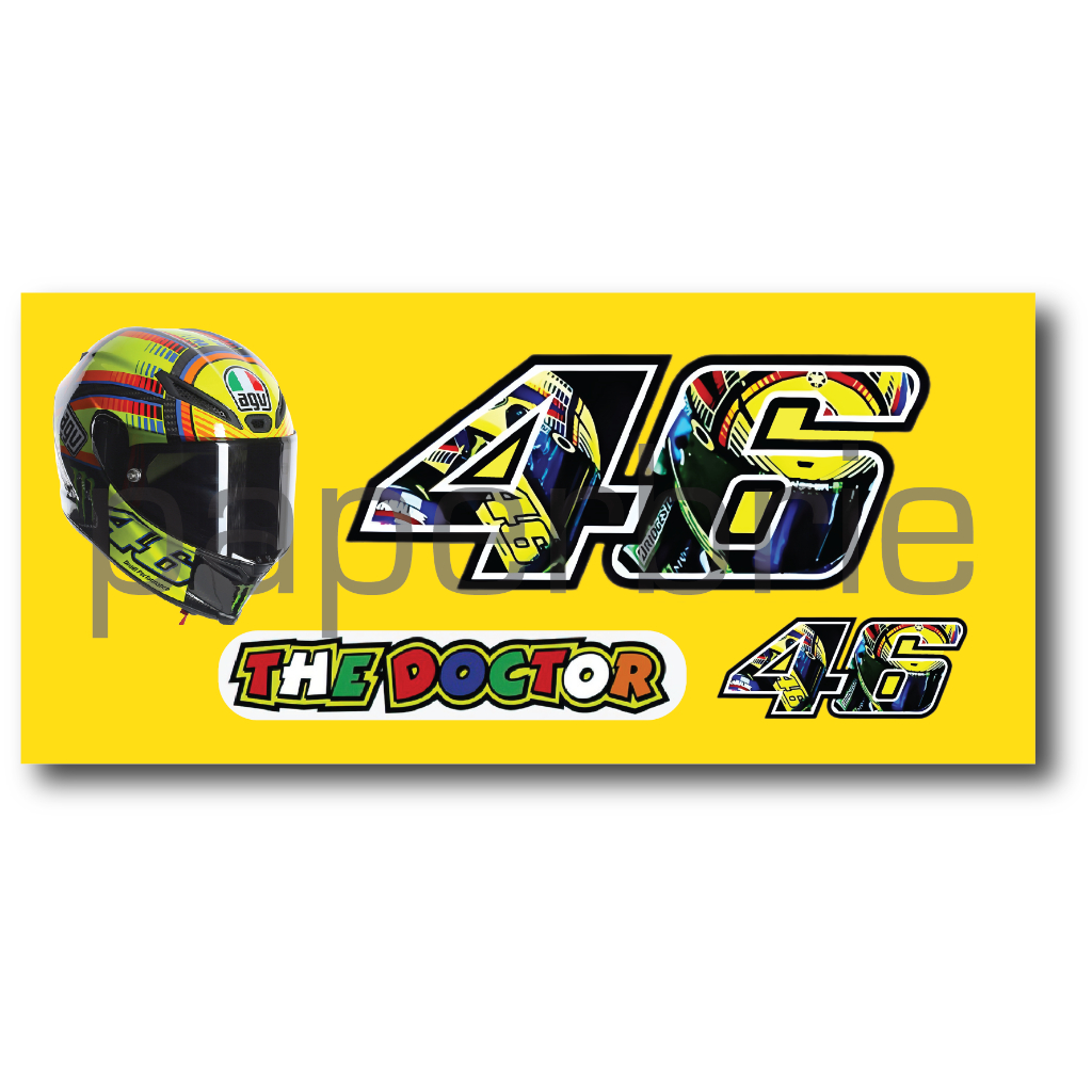 STIKER PACK ROSSI 14cm x 6.5cm sticker valentino rossi vr46 stiker vr46 the doctor thedoctor stiker motor