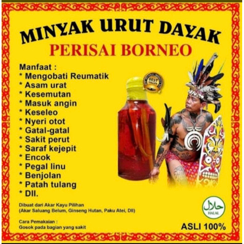 minyak dayak bu ida / minyak dayak / minyak urut dayak / minyak dayak asli kalimantan
