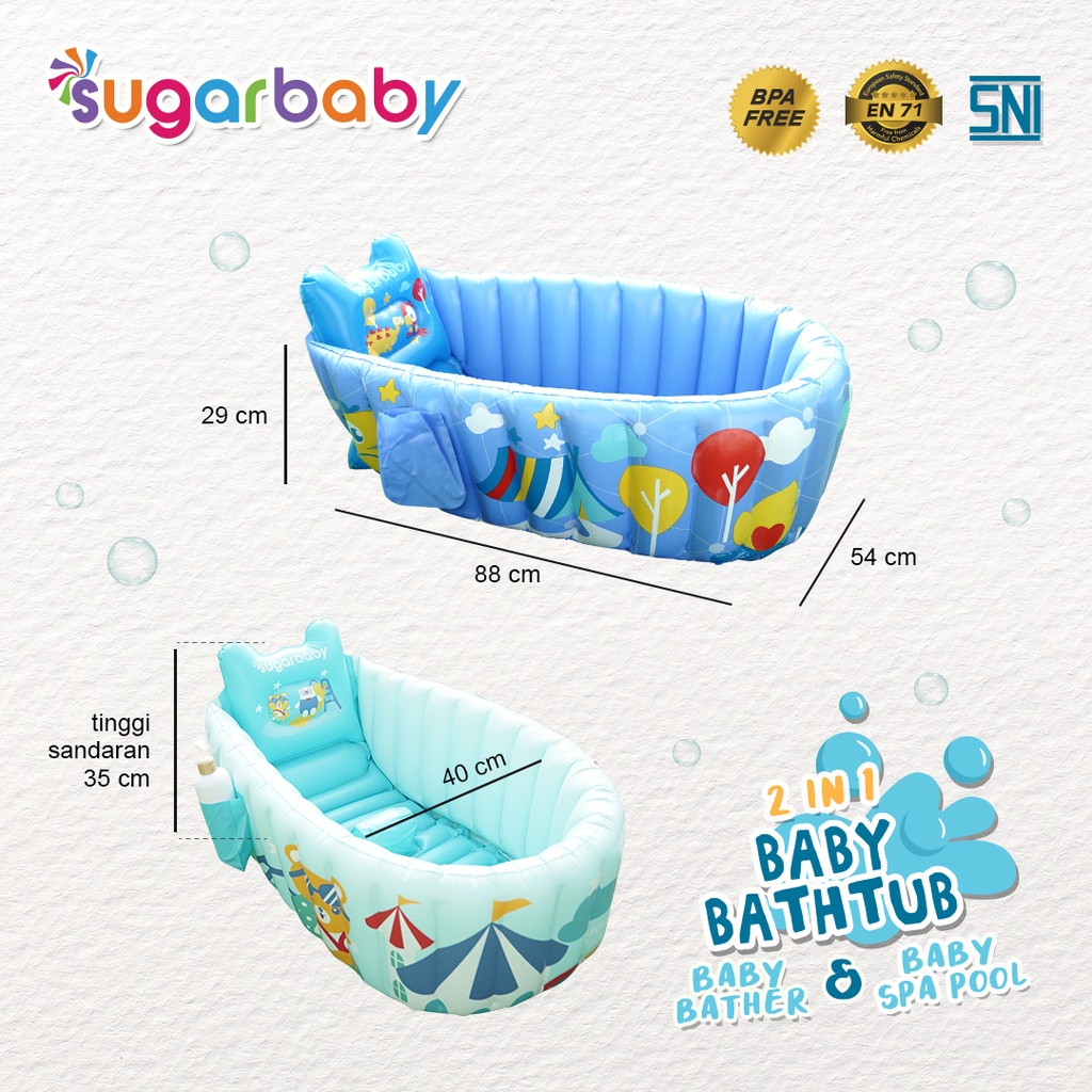 SUGARBABY 2in1 Baby Bath Tub / Bathtub Bak Mandi Karet Bayi